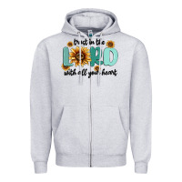 Heather Grey trust in the lord with all your heart Zipper Hoodie - MaliasSmallBusiness