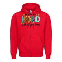 Red trust in the lord with all your heart Zipper Hoodie - MaliasSmallBusiness