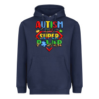 Navy autism is my superpower Heavyweight Hoodie - LillyAllenDesigns