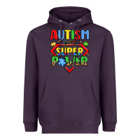 Plum autism is my superpower Heavyweight Hoodie - LillyAllenDesigns