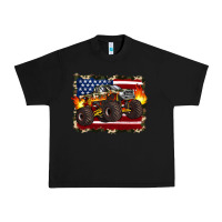 Black american flag monster truck Urban Heavy Tee - Artiststas