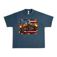 Midnight Navy american flag monster truck Urban Heavy Tee - Artiststas