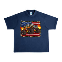 Navy american flag monster truck Urban Heavy Tee - Artiststas