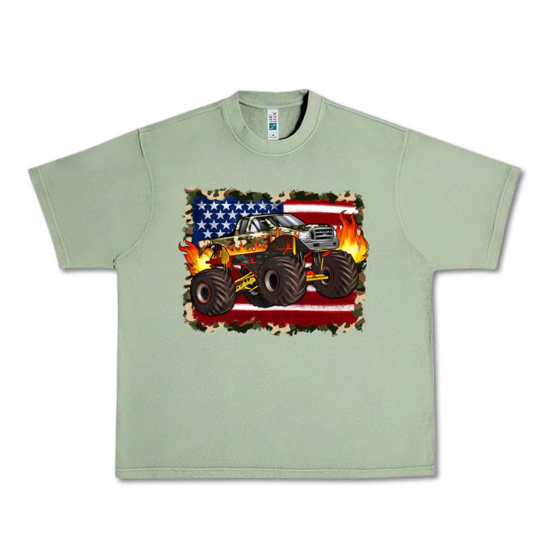American Flag Monster Truck Urban Heavy Tee by Artiststas | Teevron