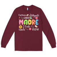 Burgundy madre spanish mothers day Long Sleeve Tee - JahusDesignShop