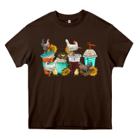 Chocolate Brown chicken coffee cups Heavy Core Tee - texasbilliewilder