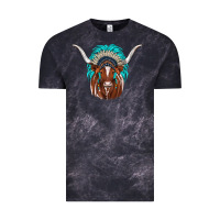 Cloud Black texas longhorn indian headdress Vintage Tee - JahusDesignShop