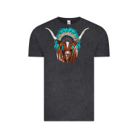 Vintage Black texas longhorn indian headdress Vintage Tee - JahusDesignShop