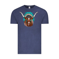 Vintage Denim texas longhorn indian headdress Vintage Tee - JahusDesignShop
