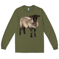 Army Green suffolk ewe Long Sleeve Tee - BarkalooDesign