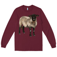 Burgundy suffolk ewe Long Sleeve Tee - BarkalooDesign