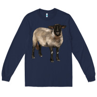 Navy suffolk ewe Long Sleeve Tee - BarkalooDesign