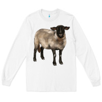 White suffolk ewe Long Sleeve Tee - BarkalooDesign