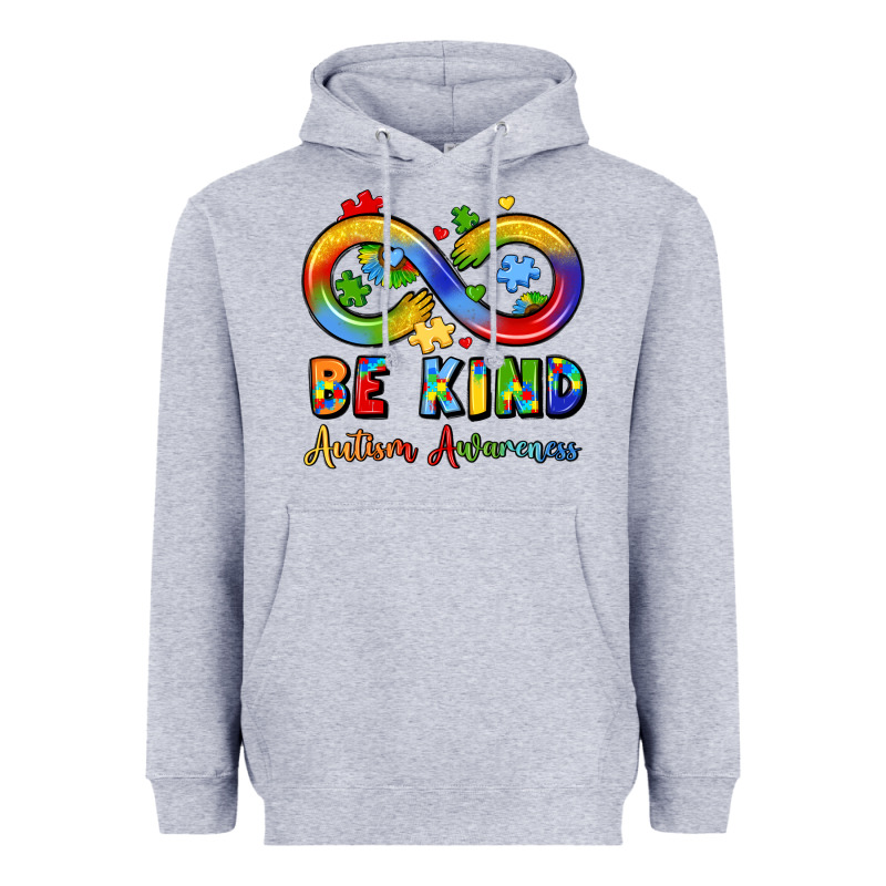 Be Kind Autism Awareness Infinity Symbol Heavyweight Hoodie by LillyAllenDesigns | Teevron