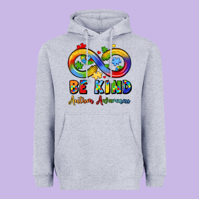 Be Kind Autism Awareness Infinity Symbol Heavyweight Hoodie Designed By Lillyallendesigns