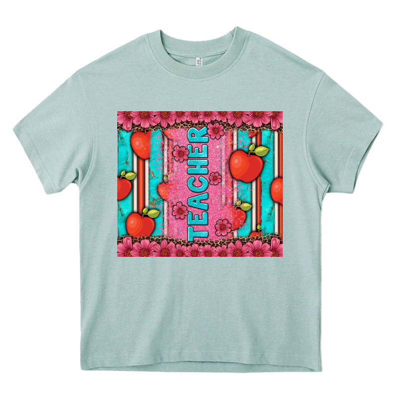 Teacher With  Flower Glitter And Serape Leopard Heavy Core Tee by Artiststas | Teevron