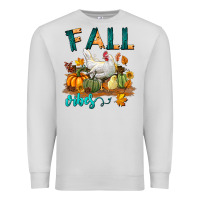 Dove Grey Fall Vibes Chicken Premium Sweatshirt - LillyAllenDesigns