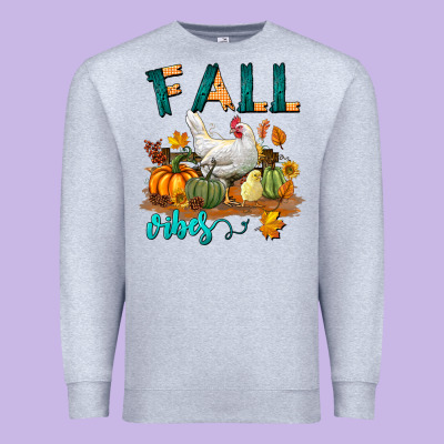 Fall Vibes Chicken Premium Sweatshirt Designed By Lillyallendesigns