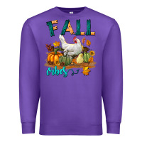 Purple Fall Vibes Chicken Premium Sweatshirt - LillyAllenDesigns
