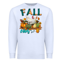 White Fall Vibes Chicken Premium Sweatshirt - LillyAllenDesigns