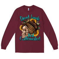 Burgundy dead inside but caffeinated Long Sleeve Tee - Jasminsmagicworld