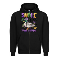 Black shake your tail feather mardi gras Zipper Hoodie - MaliasSmallBusiness