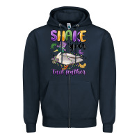 Navy shake your tail feather mardi gras Zipper Hoodie - MaliasSmallBusiness