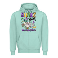Seafoam shake your tail feather mardi gras Zipper Hoodie - MaliasSmallBusiness