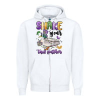 White shake your tail feather mardi gras Zipper Hoodie - MaliasSmallBusiness