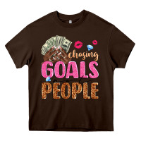 Chocolate Brown chasing goals not people Heavy Core Tee - texasbilliewilder