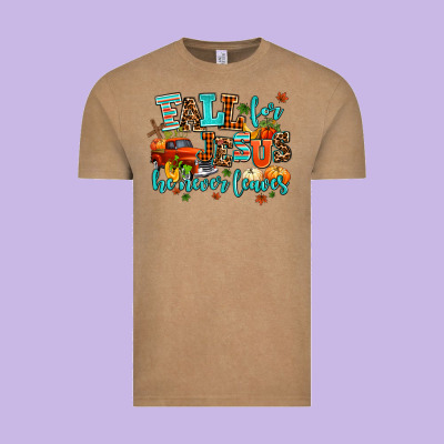 Fall For Jesus He Never Leaves Vintage Tee Designed By Adodesignshop
