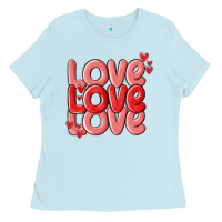 Baby Blue love valentines day Ladies Tee - MaliasSmallBusiness