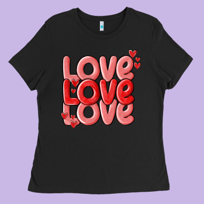 Love Valentines Day Ladies Tee Designed By Maliassmallbusiness
