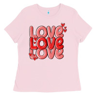Bubblegum Pink love valentines day Ladies Tee - MaliasSmallBusiness