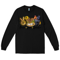 Black Peace Love Rooster Long Sleeve Tee - LillyAllenDesigns