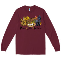 Burgundy Peace Love Rooster Long Sleeve Tee - LillyAllenDesigns