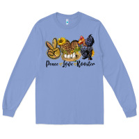 Colony Blue Peace Love Rooster Long Sleeve Tee - LillyAllenDesigns