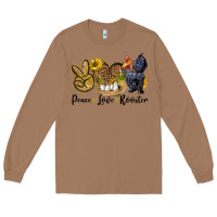 Toasted Coconut Peace Love Rooster Long Sleeve Tee - LillyAllenDesigns