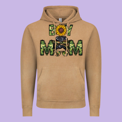 Boy Mom Vintage Hoodie Designed By Cowhidedigitalart