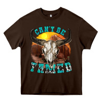 Chocolate Brown cant be tamed Heavy Core Tee - texasbilliewilder
