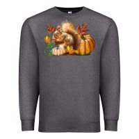 Charcoal Heather Fall Squirrel Premium Sweatshirt - LillyAllenDesigns