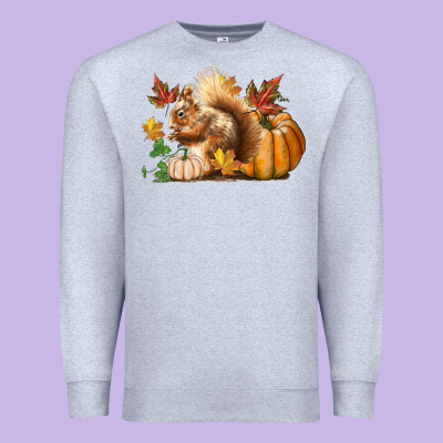 Fall Squirrel Premium Sweatshirt Designed By Lillyallendesigns