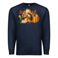 Navy Fall Squirrel Premium Sweatshirt - LillyAllenDesigns