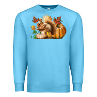 Ocean Blue Fall Squirrel Premium Sweatshirt - LillyAllenDesigns
