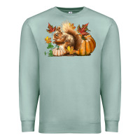 Seafoam Fall Squirrel Premium Sweatshirt - LillyAllenDesigns