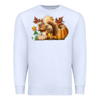 White Fall Squirrel Premium Sweatshirt - LillyAllenDesigns