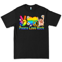 Black peace love rock pride Premium Tee - texasbilliewilder