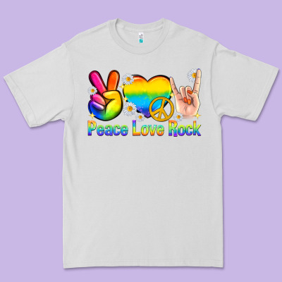 Premium Tee peace love rock pride