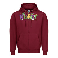 Burgundy nurse mardi gras Zipper Hoodie - MaliasSmallBusiness