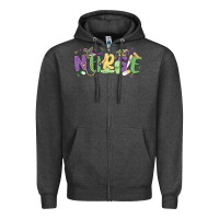 Charcoal Heather nurse mardi gras Zipper Hoodie - MaliasSmallBusiness